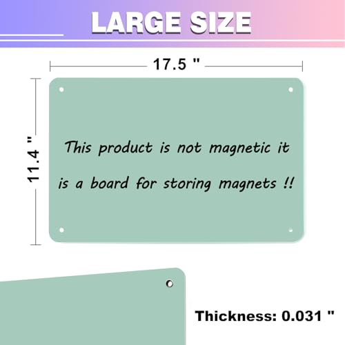 Green 2Pack Magnetic Board,17.5" x 11.4" Magnet Bulletin Board to Display Magnetic Notes, Poetry, Photos, Suitable for Wall, Refrigerator, Cabinet etc, Come with 4 Pcs Dual Lock Tape and Screws - color: Green, size: 2 Pack (17.5" x 11.4")