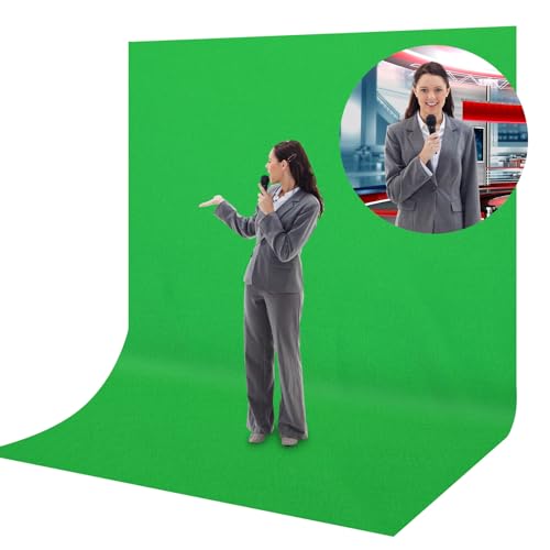 Green Screen Backdrop 10x20 Ft Photography Greenscreen Non-Reflective Fabric Sheet Wrinkle Resistance Photo Background Backdrops for Photoshoot Studio Shooting Props