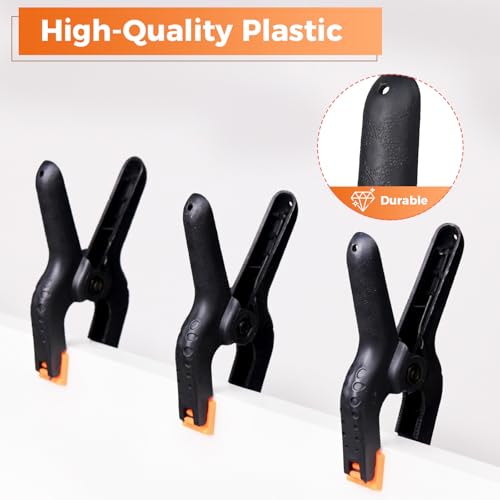 Heavy Duty Spring Clamps, 3.7 Inch Small Heavy Duty Clip with 1.6 Inch Jaw Opening, Non-Slip Handle, Strong Grip Clips for Woodworking, Photography, Crafting, and DIY Projects (12 pack)