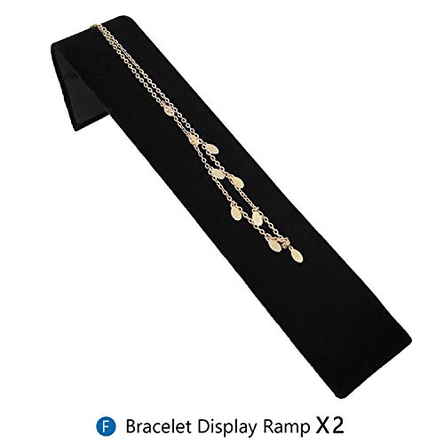 MOOCA 11 Pcs Black Velvet Jewelry Displays Set, Earring Holder, Necklace Display, Bracelet Set - color: Style 1, Black Velvet, 11 Piece