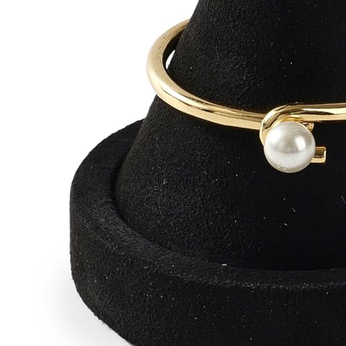 Microfiber Single Bracelet Bangle Display Stand Jewelry Bracelet Bangle Cone Display for Selling(Black) - color: Black