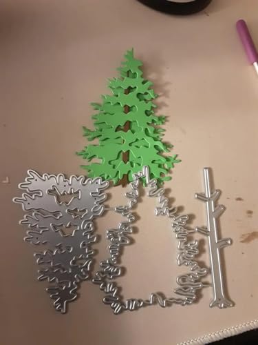 Lapoo Festivals Metal Cutting Die for Scrapbooking - Durable, Cut Stencils for DIY Scrapbook Photo Album Decorative Paper Card, Card Making Supplies, Embossing (A Christmas Tree Set 5 x 3.3 in) - style: A Christmas Tree Set 5 x 3.3 in