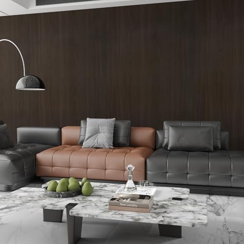 Wood Grain Wallpaper Dark Peel and Stick Wallpaper Waterproof Faux Wood Contact Paper Self Adhesive Wall Paper Wood Vinyl Wrap for Countertop Kitchen Cabinets Desk Table Shelf Liner 16"x118" - color: Chocolate Brown, size: 15.7" x 118"