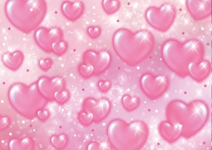 Pink Heart Photo Backdrop 90s Backdrops for Photoshoot Mother's Day Backdrop Women Men Happy Birthday Photography Background Valentine's Day Banner 7x5ft - size: Pink