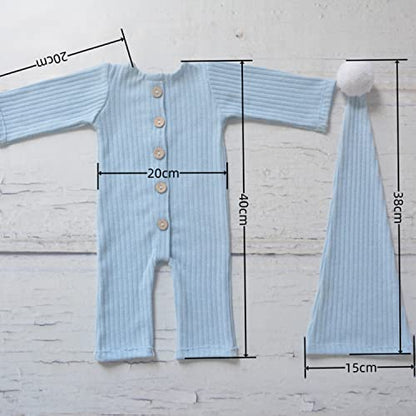 Zeroest Newborn Photography Outfits for Boy and Girl Photoshoot Props (Baby Blue 2#) - color: Baby Blue 2#