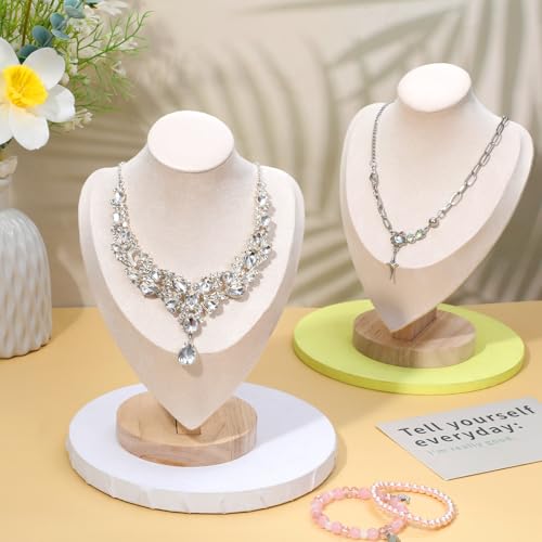 3pcs Necklace Display Stand,Jewelry Bust Display Stands,Jewelry Necklace Display for Vendors,Jewelry Photography Props,Home Trade Organizer(9.64" D x 4.13" W x 6.49" H)