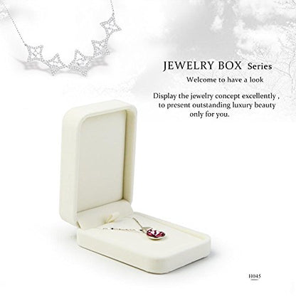 Oirlv Velvet Pendant Storage Box White Jewelry Packaging Gift Box Showcase - style: Pendant/Necklace Box