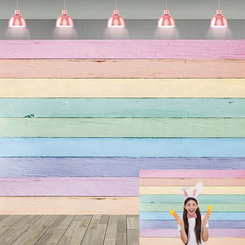 Easter Colorful Wood Backdrop for Photography 7x5FT Easter Pastel Rustic Texture Background Easter Theme Party Backdrop Kids Adult Baby Shower Birthday Party Decorations Photo Props (84x60 inch) - size: 7x5FT: 84x60 inch