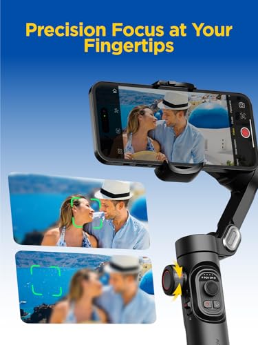 AOCHUAN Gimbal Stabilizer for iPhone Gimbal, Smartphone w/Focus Wheel Face/Object Tracking for iPhone 17 16 15 Pro Max/Android Foldable 3-Axis Handheld Phone Stabilizer for Video Recording -Smart XE - style: Smart XE