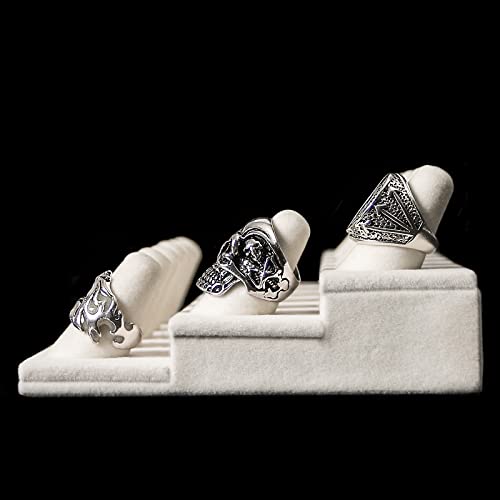 ByKen Ring Holder Organizer Display Stand (White Velvet)