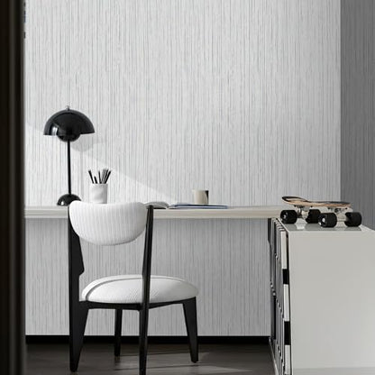 Beige Grey Grasscloth Wallpaper Peel and Stick 15.74" X 472.44" Removable Contact Paper Linen Wallpaper Self-Adhesive Waterproof Vinyl Rolls for Room Cabinets Furniture Desk - color: Beige Grey, size: 15.7" x 472.4"