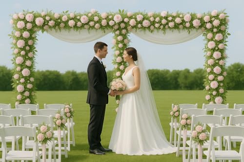 10x20ft Backdrop Stand Heavy Duty Pipe and Drape Backdrop Stand for Parties, Adjustable Pipe Kit Curtain Frame Stand for Photography Background Support,Wedding Arch Metal Frame (Silver) - color: Silver