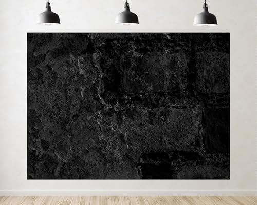 Trykid 15x8ft Dark Textured Stone Wall Backdrop Monochrome Rough Surface Architecture Photography Background Industrial Art Event Party Decoration Tapestry Photo Booth Prop Fabric - size: 15x8ft