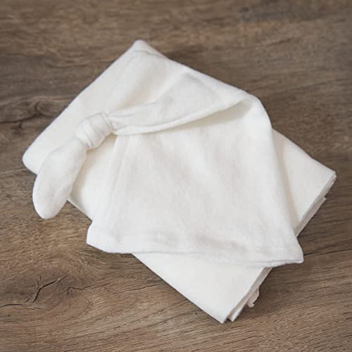 Zeroest Newborn Photography Wraps with Hat Baby Photo Outfit Girl Stretch Blanket Infant Boy Props for Baby Photo Shoot - color: White