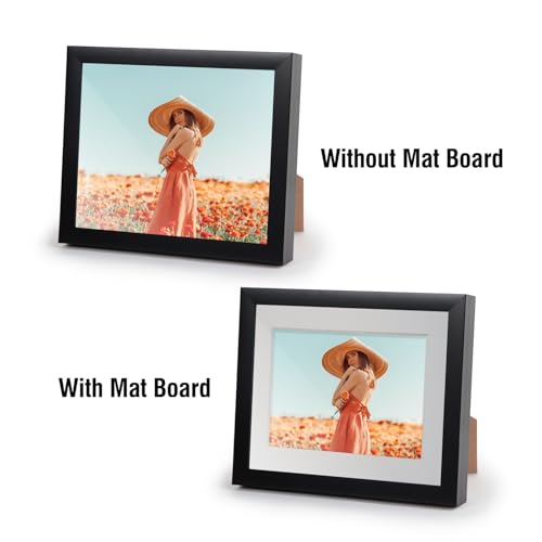 Acid Free 50 Pack 11x14 Pre-Cut Mat Board Show Kit for 8x10 Photos, Prints or Artworks, 50 Core Bevel Cut Matts and 50 Backing Boards and 50 Crystal Plastic Bags, White - size: 11x14-50 Pack