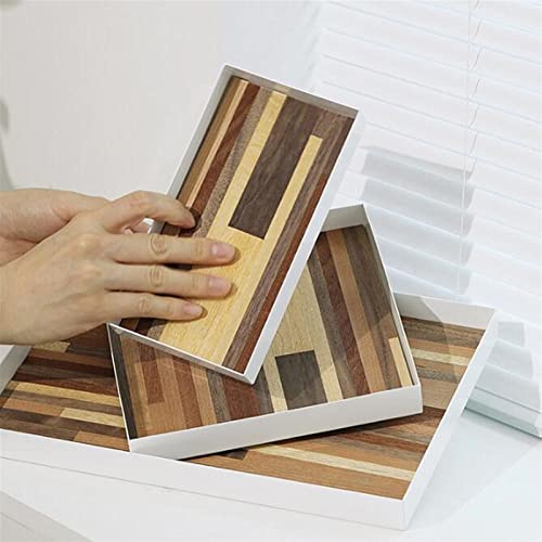 Serving Trays Storage Tray Porch Key Photo Props Handmade Grain Stitching(Medium) - color: Medium