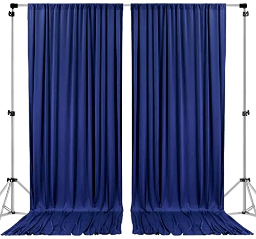 AK TRADING CO. 10 feet x 8 feet IFR Polyester Backdrop Drapes Curtains Panels with Rod Pockets - Wedding Ceremony Party Home Window Decorations - Navy Blue - color: Navy Blue, size: 10 ft x 8 ft