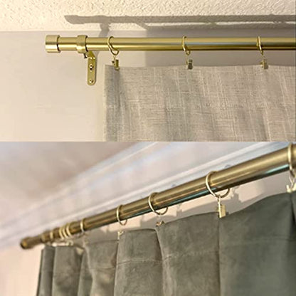 WeeksEight 100 Pack Gold Curtain Rings with Clips, Curtain Hooks Hangers Clip Rings for Hanging Drapes Bows Hat, Drapery Rings 1.26 in I D, Fits up to 1 in Diameter Curtain Rod. - color: Gold, size: 1.26" I D Set of 100