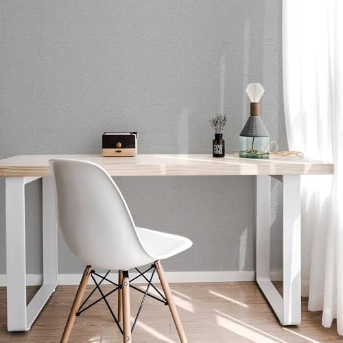 Peel and Stick Grasscloth Wallpaper Texture 17.3 x 80 Inch Light Grey Faux Linen Contact Paper Self Adhesive Removable Vinyl Wall Paper for Bedroom Cabinets Shelf Liners Waterproof Easy Clean - color: Gray, size: 17.3" x 80"