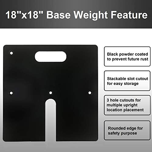 Pipe and Drape Backdrop Photobooth Wedding Party Convention Tradeshow Kit Framework ONLY (18"x18" Base Weights 2PCS) - size: 18"x18" Base Weights