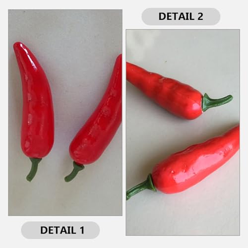 80pcs Realistic Mini Artificial Chili Peppers Simulated Red Pepper Food Model Props for Photography Kitchen Styling Festival Table Display and Event Decoration
