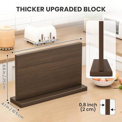 THMINS Extra Large Magnetic Knife Holder, 16 x 9 Inches Double-Sided Magnetic Knife Block Universal Multi-function Display Rack for Kitchen Counter (Dark Gray) - size: 16x9 Inch Dark Gray