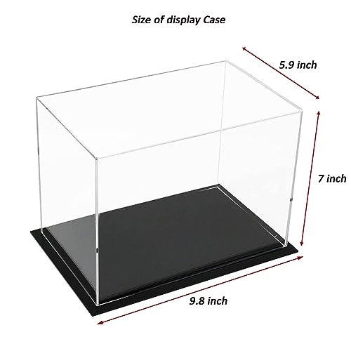 WANLIAN Clear Acrylic Display Case Assemble Countertop Box Cube Organizer Stand Dustproof Protection Showcase for Action Figures Toys Collectibles (9.8 x 5.9 x7 inch; 25 x15 x18 cm)