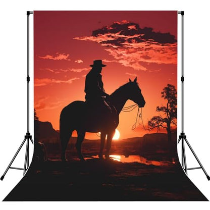Cowboy West Backdrop Background for Photography 5x7ft Photobooth Professional Photo Backdrop Curtains Video Photography Studio Photo Backgrounds Banner Booth Background Screen Parties - color: Cowboy West