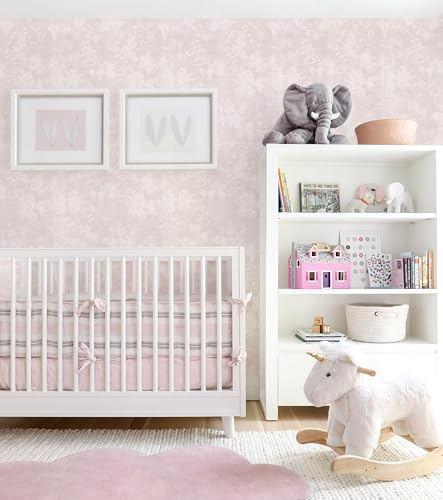 Erfoni 118"x15.7" Pink Wall Paper Embossed Floral Peel and Stick Wallpaper Light Pink Flower Textured Embossed Contact Paper DIY Removable Self Adhesive Wallpaper for Countertop Cabinets Decor - color: Pink, size: 15.7" x 118"