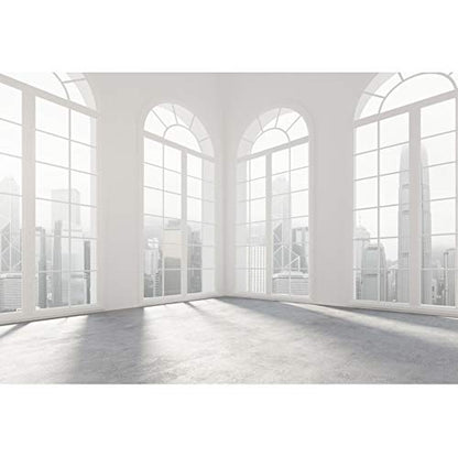 Yeele 10x8ft Empty Business Office Sash Window Backdrop French Window Sunshine Photography Background Empty Casement Work Modern City Building Skyscraper Cityscape Photo Studio Props