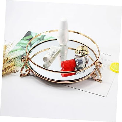 Holibanna 1pc Elegant Mirror Cosmetic Tray for Makeup Storage and Organization Stylish Home Decor and Photography Prop for Vanity and Dresser Finish