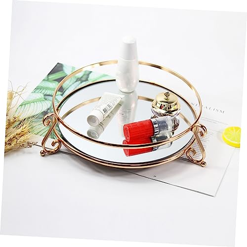 Holibanna 1pc Elegant Mirror Cosmetic Tray for Makeup Storage and Organization Stylish Home Decor and Photography Prop for Vanity and Dresser Finish