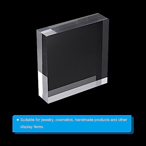 PATIKIL 3"x3"x0.8" Jewelry Display Riser, Polished Acrylic Cube Display Stand Block Collection Showcase Ring Holder Square, Clear - size: 3" x 3" x 0.8"
