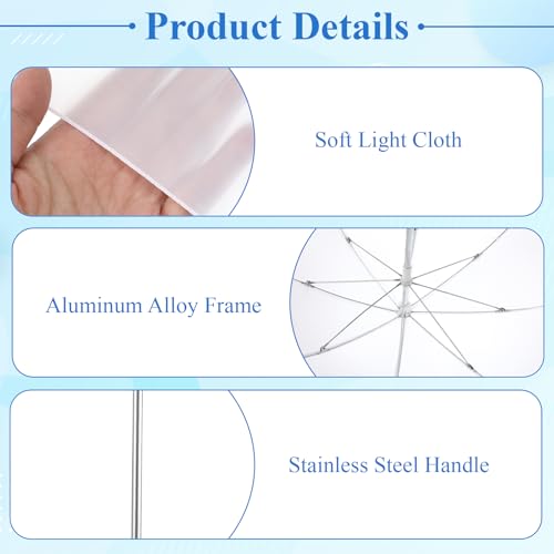2 Pack 22"/55cm White Translucent Soft Umbrella, Photography Light Reflector Umbrella Kit Mini Lighting Diffuser for Studio/Outdoor Photo and Video Lighting Accessories (Bracket NOT Included)