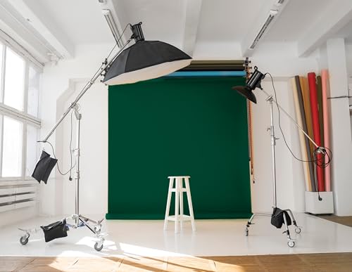 Denny Manufacturing - Seamless Paper Backdrop for Photography, Green Seamless Paper Roll - Pine Green (53 in x 36 ft) Includes Free Roll Black Gaffer Tape (2 in x 13 ft) - color: Pine Green, size: 53 in x 36 ft