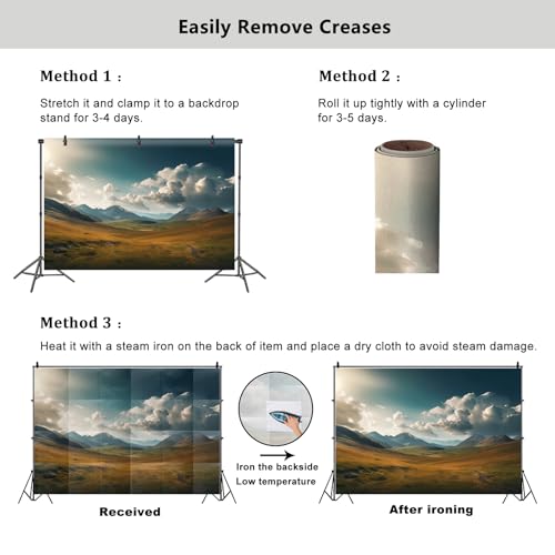 Nature Scenery Backdrop 12x10ft Prairie Mountains Sky Clouds Landscape Photography Background Party Banner Room Decorations Outdoor Travel Portraits Photoshoot Wallpaper Photo Studio Booth Props - size: 12ftx10ft