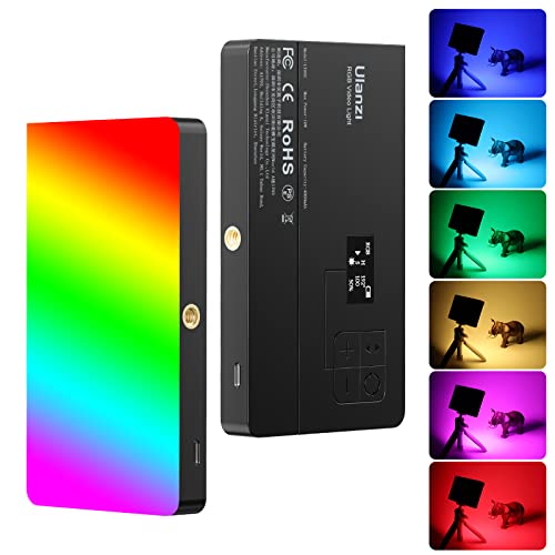 ULANZI LT002 RGB Video Light, Portable LED Camera Light Panel 0-360 Full Color, CRI 95+ 2500-9000K LED Video Light, 4000mAh Rechargeable LED DSLR Lighting for Vlogging, Photography, Video Recording - size: 7 inch