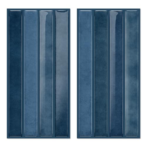 VICCI 20-Sheet Peel and Stick Backsplash, Ocean Blue 3D Textured Waterproof Tile Stickers 4.72x9.68, Kitchen Bathroom - color: Ocean Blue