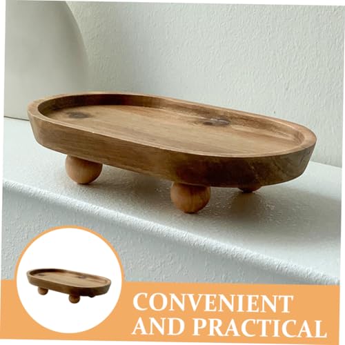Toyvian Wooden Key Tray and Aromatherapy Display Tray, Multi-Functional Jewelry Holder and Decorative Vanity Plate for Entryway and Desk Organization