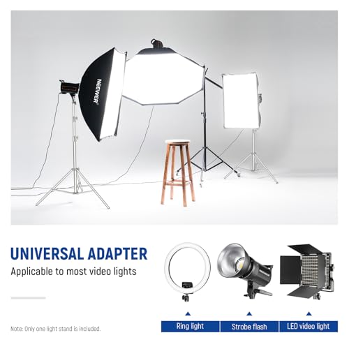 NEEWER 2Pcs 9.2ft Stainless Steel Light Stands, Spring Cushioned Heavy Duty Photography Tripod Stand with 1/4"-3/8" Adapter for Strobe Video Ring Light Monolight Softbox, 22lb Max Load, ST-280SS - style: 280cm/2-Pack