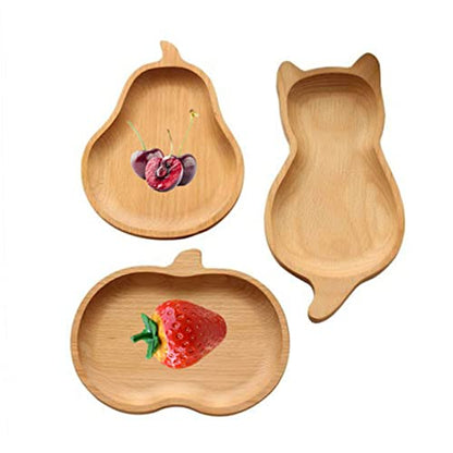 ABOOFAN Beach Wooden Plate Dessert Plate for Kitchen Snack Tray for Restaurant Japanese Style Natural Wood Material Odorless for Photography