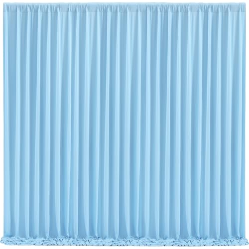 Blue Backdrop Curtains 4 Panels - Wrinkle-Free Light Blue Curtains Polyester Photography Drapes Photo Background for Baby Shower Birthday Party Decorations- 16 X10FT (Blue) - color: Blue, size: W4' x H10'(4 panels)