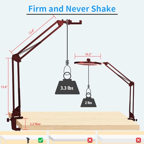Ring Light for Desk, Overhead Phone Mount with 10" Selfie Light with Stand, Luxsure Phone Tripod with Light for Recording, Streaming, Vlogging, TikTok YouTube Creator Essentials with Bluetooth Control