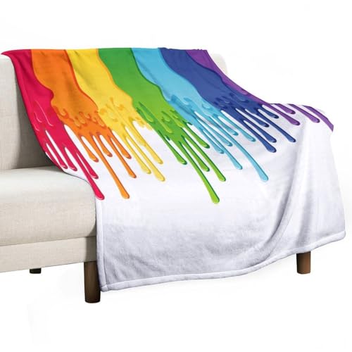 Splashing Graffiti Throw Blanket Abstract Fluid Rainbow Color Paint Style Dripping Splattered Graphic Blanket for Sofa Bed Couch Chair Or Dorm 30"x40" - color: Style-14, size: 30"x40"
