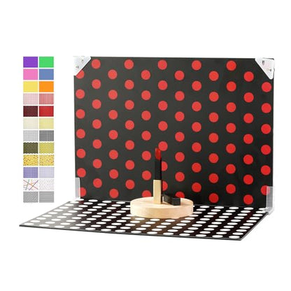 Meking 12Pcs 24Patterns Product Photography Backdrops Kit Small Photo Backdrop Colorful Polka Dot Flat Lay Background for Jewelry, Cosmetics,Crafts and Other Small Product Photography (16.5X11.8inch) - color: Polka dot style