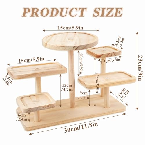 Jewelry Stand, Wooden Tiered Display Rack, Earring Storage Organizer Display Shelves Collectible, Perfume Bracelet Trays for Crafts Sales, Gifts(Brown) (wood) - color: Wood