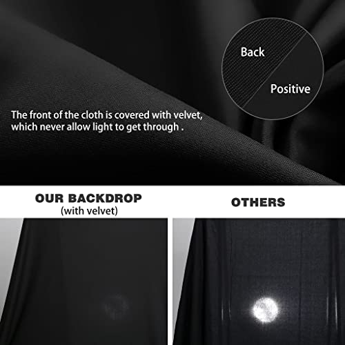 10X12ft Black Backdrop, LCUIRC Photo Backdrop Curtain Polyester Background for Portraits Pet Photoshoot and Birthday Party Halloween Decoration - color: 10x12ft Black