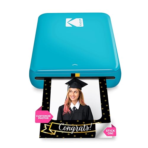 KODAK Step Instant Photo Printer, Zink 2x3” Color Sticky-Back Photos, Bluetooth Compatible with iOS & Android Devices, Editing App, Blue - color: Blue, style: Printer