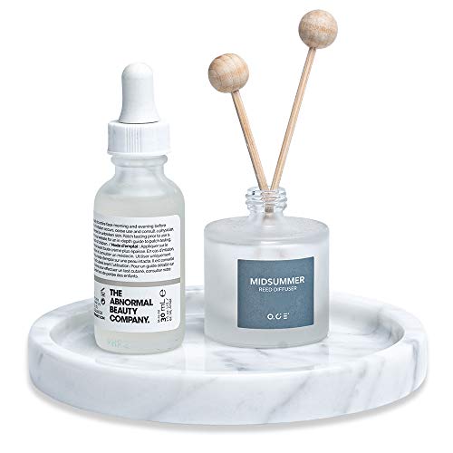 Natural Marble Round Vanity Tray for Bathroom - Small Ring Dish Jewelry Tray for Women-Marble Trinket Dish for Key Earring Nightstand - Jewelry Plate Room Decor (14CM/ 5.5") - color: Jewelry Tray, size: 5.5"