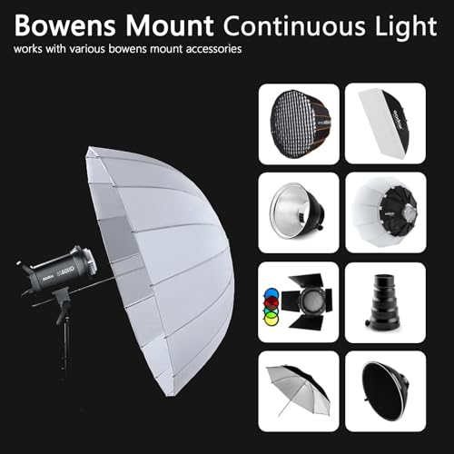Godox SL60IID LED Video Light Kit, 70W x2 Daylight Continuous Lighting for Photography Podcast, Studio Fill Light APP Controlled with Bowens Mount, 8 FX Effect, Softbox, Light Stand, Remoter Bag - size: SL60II-D kit